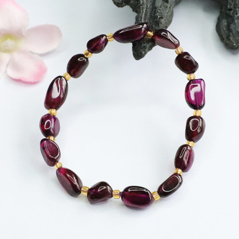 Natural garnet bracelet Brazilian purple tooth black crystal color treasure CB2060507 