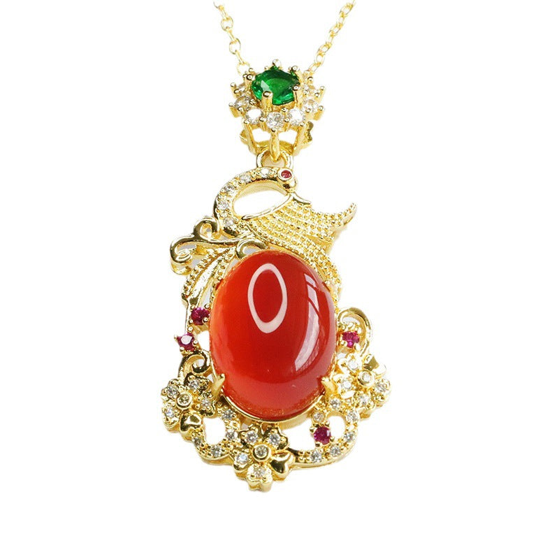 Carnelian Phoenix Pendant Dove Egg Carnelian Necklace MN3072007