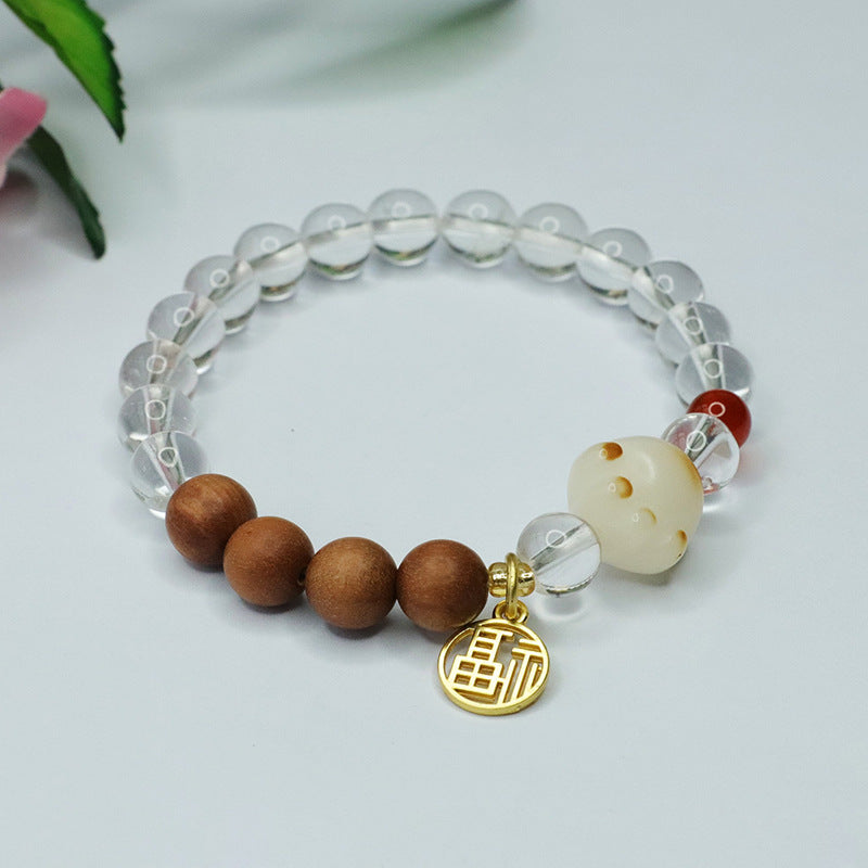 Natural white crystal bracelet sandalwood bodhi root cat claw bracelet for women CB3091502 