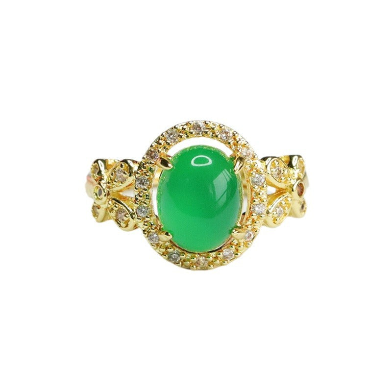 Ice Emperor Chrysoprase Ring Red Agate Finger Ring Women's National Trend MN4012604 