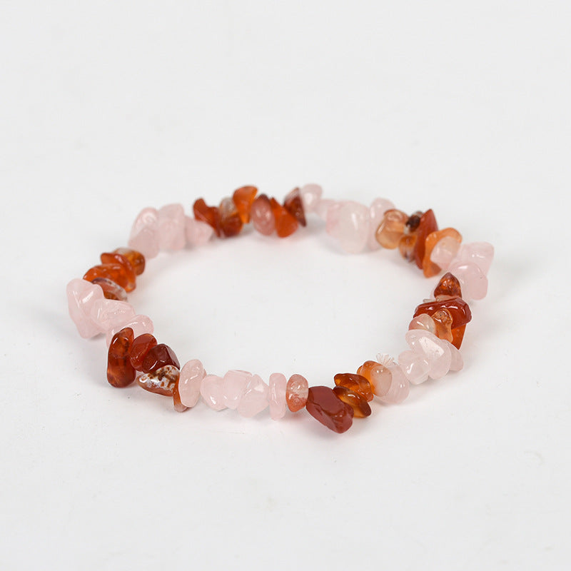 New hot-selling natural crystal mixed irregular gravel bracelet for women handmade rose quartz bracelet 