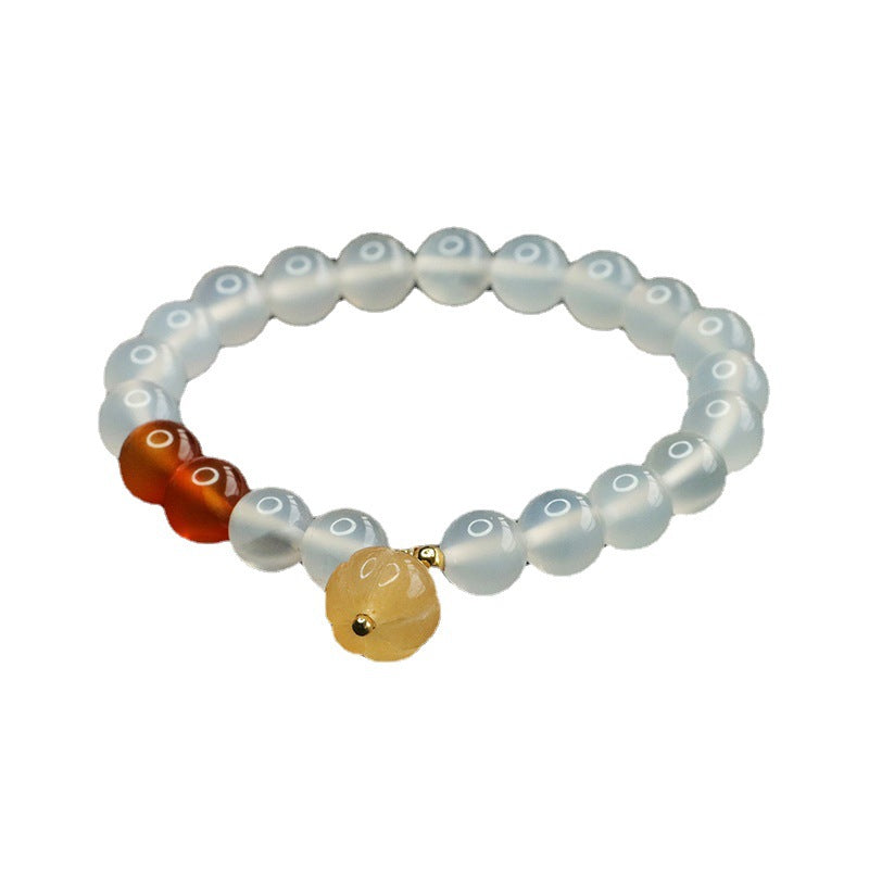 Natural white chalcedony bracelet red agate bracelet new Chinese style jewelry CB3051703 