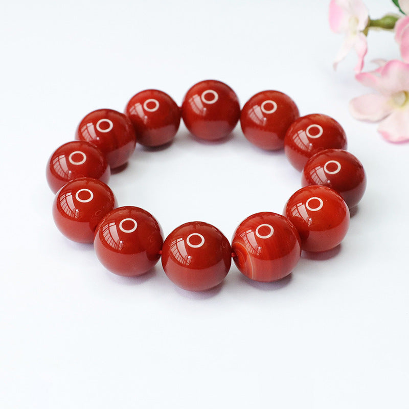 Red agate bracelet full of meat single circle bracelet for men retro MN3100808