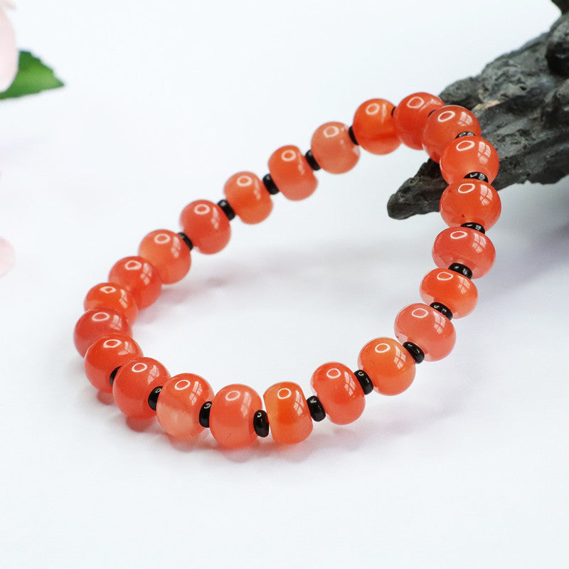 Natural South Red Agate Bracelet Ice Red Abacus Bead Bracelet Jewelry MN2082509 