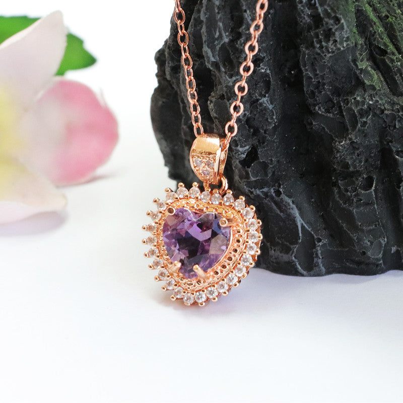 Natural Amethyst Pendant Love Overseas Hot Selling Colorful Jewelry CB2101305 