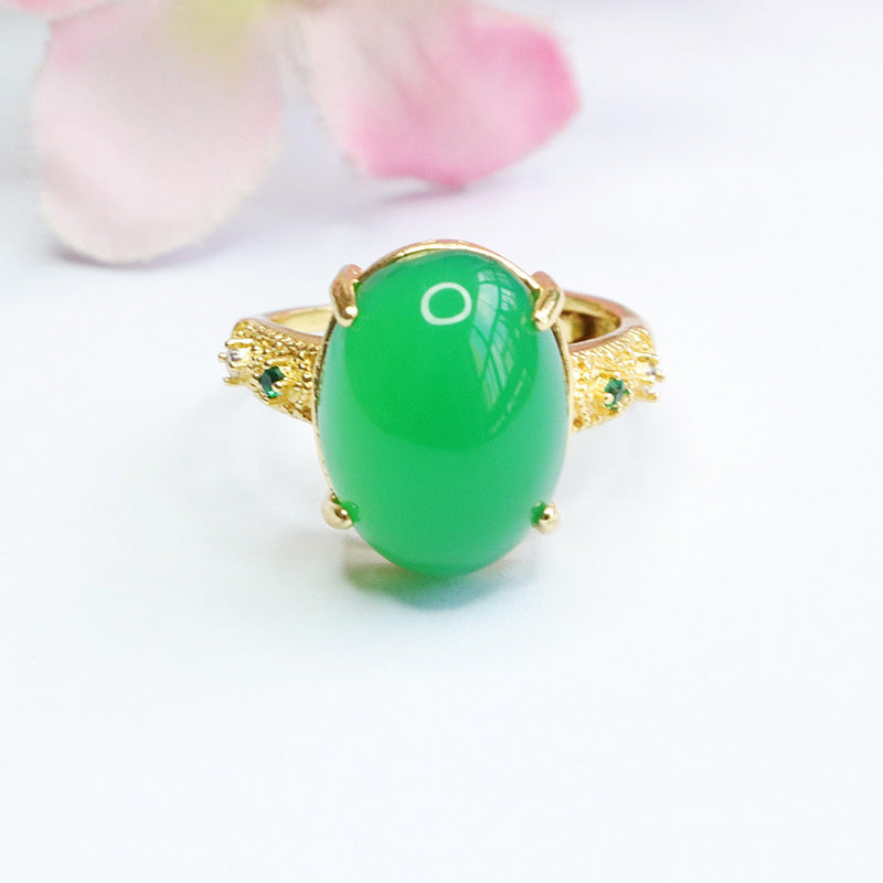 Natural chrysoprase ring red agate ring yellow chalcedony ring MN3110504