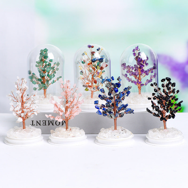 Amethyst crystal tree with lights, handicrafts, amethyst crystal tree, home office desk, creative tree decoration 