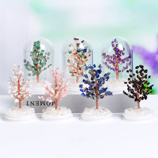 Amethyst crystal tree with lights, handicrafts, amethyst crystal tree, home office desk, creative tree decoration 