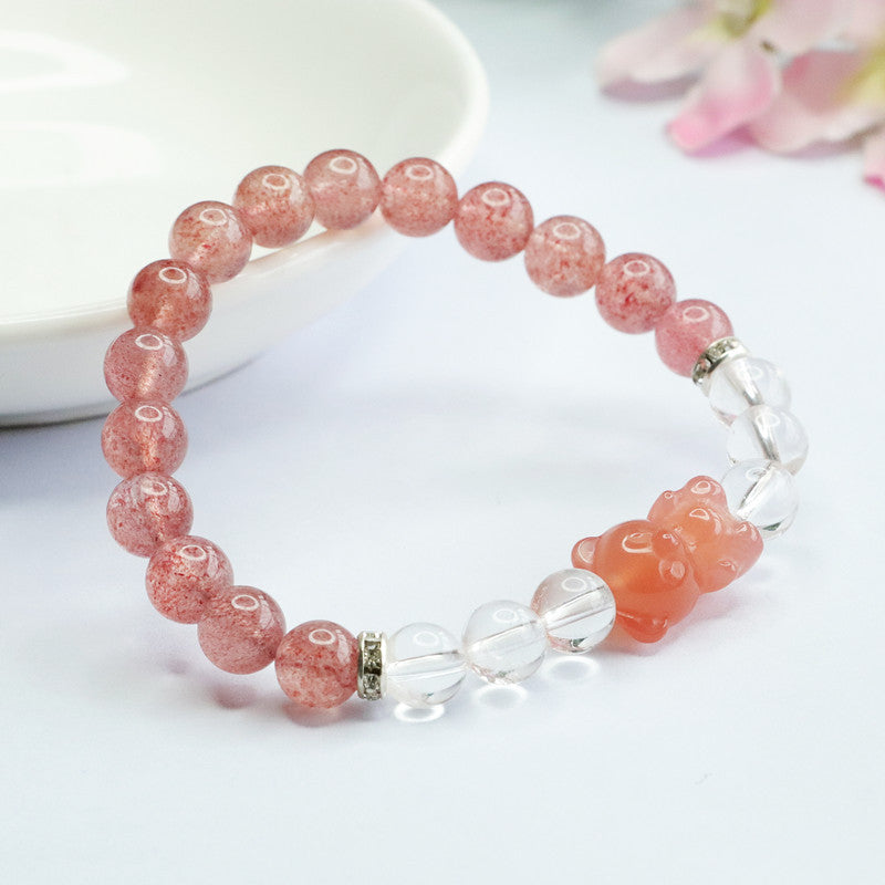 Natural strawberry crystal bracelet salt source agate bracelet crystal factory wholesale live broadcast CB3051506 