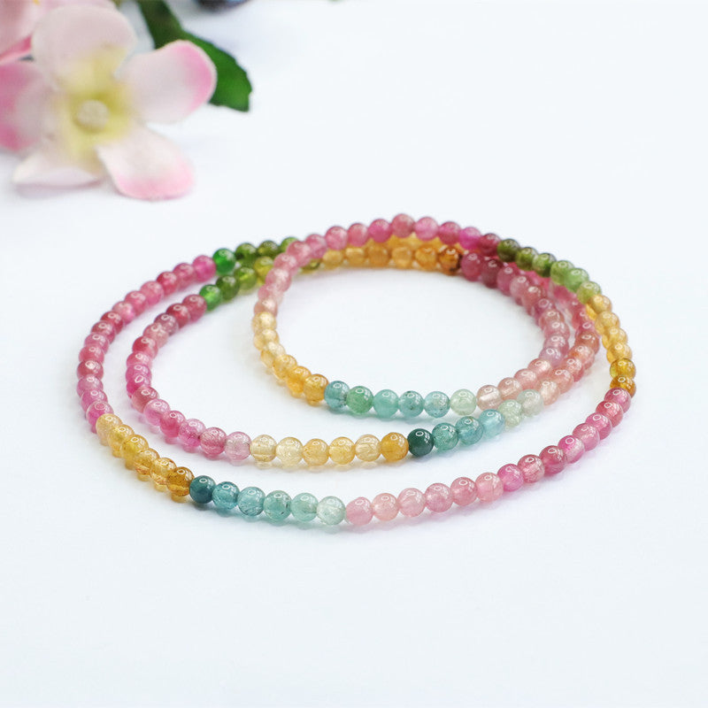 Natural Tourmaline Bracelet Brazilian Rainbow Bracelet Crystal Color Treasure CB2062401 