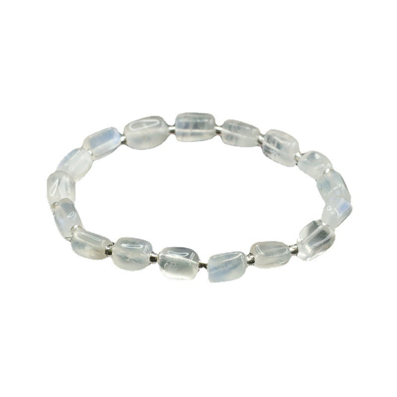 Natural white moonstone bracelet cream body blue light crystal color treasure CB2120609 