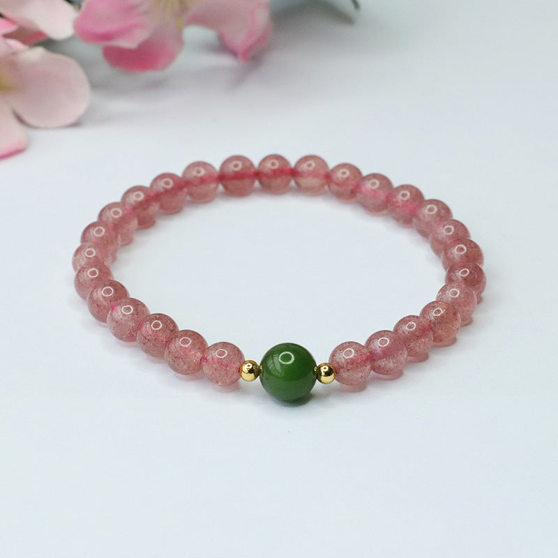 Natural Strawberry Crystal Bracelet Jasper Crystal Bracelet Colored Gemstone CB3091505 