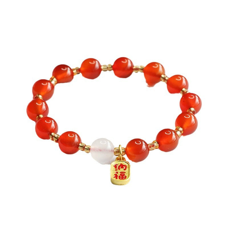 Natural red agate bracelet chalcedony blessing brand bracelet national fashion jewelry welfare MN4061201