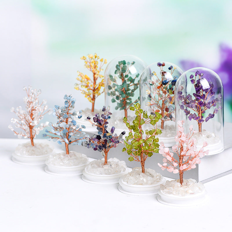 Amethyst crystal tree with lights, handicrafts, amethyst crystal tree, home office desk, creative tree decoration 