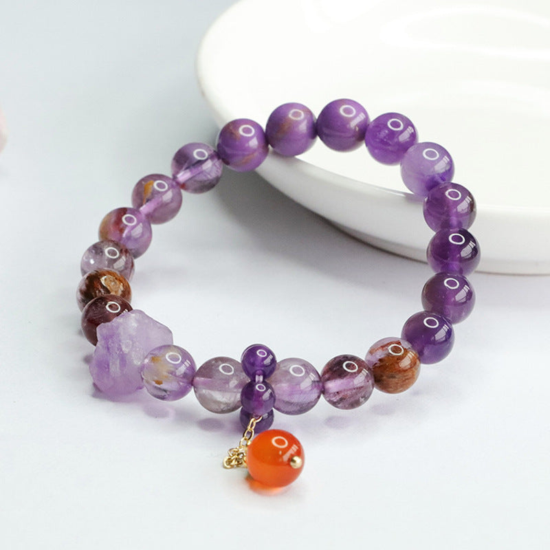 Natural nine purple Lihuo multi-treasure crystal bracelet for women CB4011207 