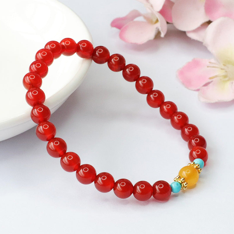 Red agate bracelet amber beeswax bracelet women's palace style jewelry MN3100309