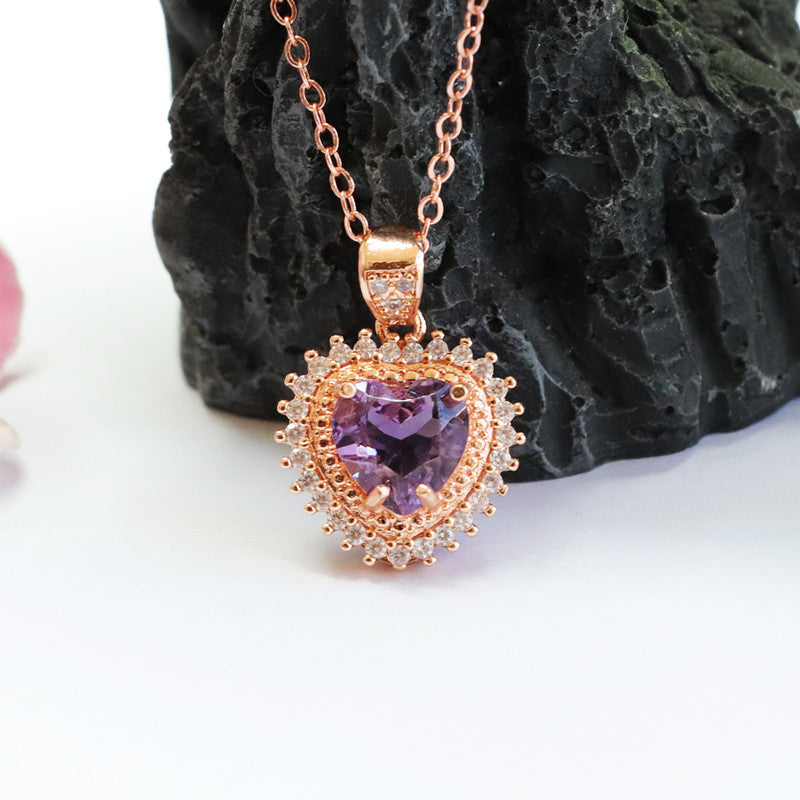 Natural Amethyst Pendant Love Overseas Hot Selling Colorful Jewelry CB2101305 