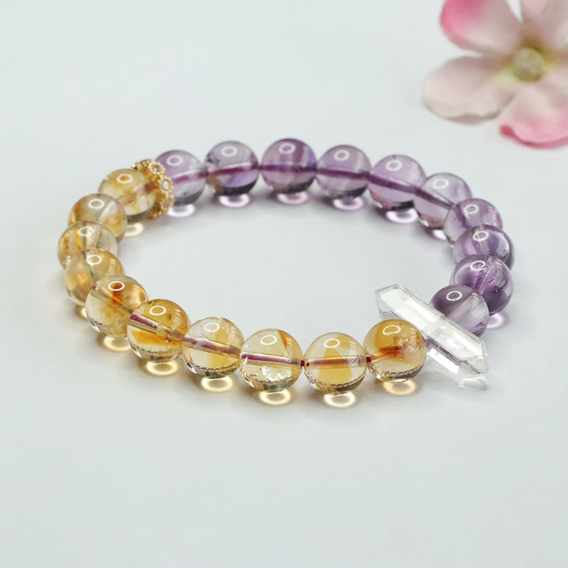 Amethyst Ball Bead Bracelet Amethyst Citrine Bracelet Colorful Treasure CB4041702 