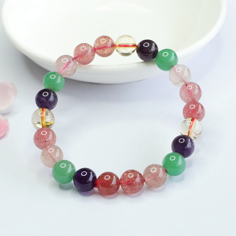 Natural Strawberry Crystal Bracelet Multi-treasure Crystal Bracelet Fashion Colorful Jewelry Live Delivery CB2040802 