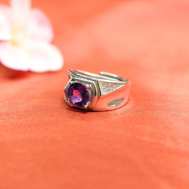 Amethyst Ring Saddle Crystal Ring Jewelry Japanese and Korean Popular Jewelry CB2120136 