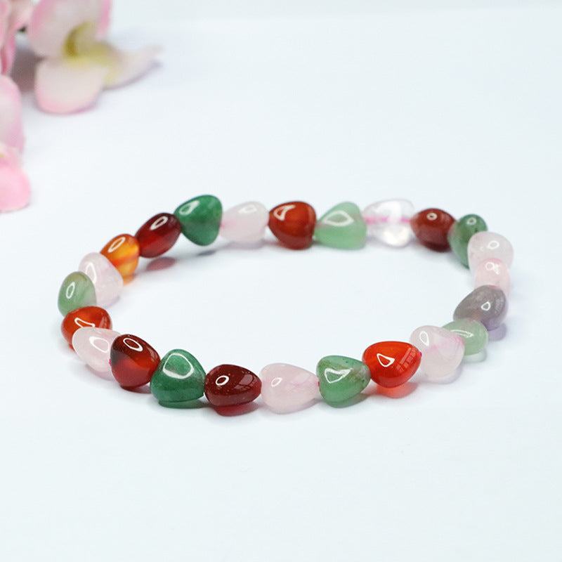 Duobao Crystal Love Bracelet Agate Chalcedony Rose Quartz Bracelet Jewelry for Women CB3010908