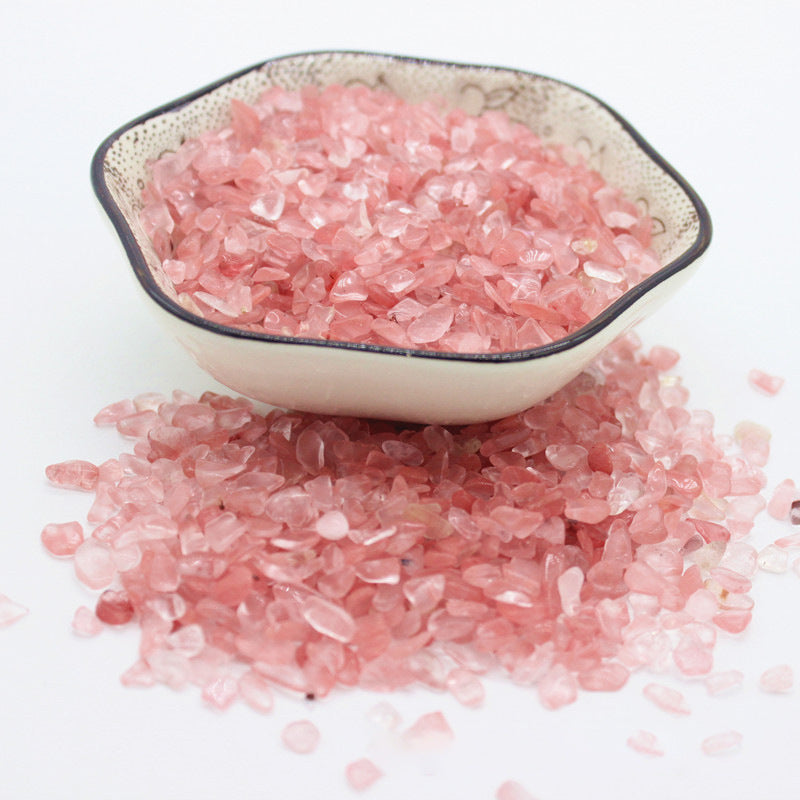 Red crystal gravel watermelon red crystal stone gravel watermelon crystal smelting stone fish tank landscaping decoration ornaments 