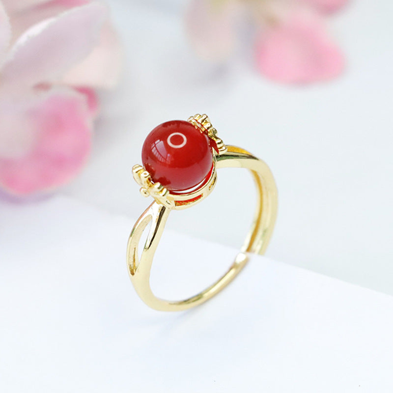 Carnelian ring chrysoprase rotatable ring ring MN3101303