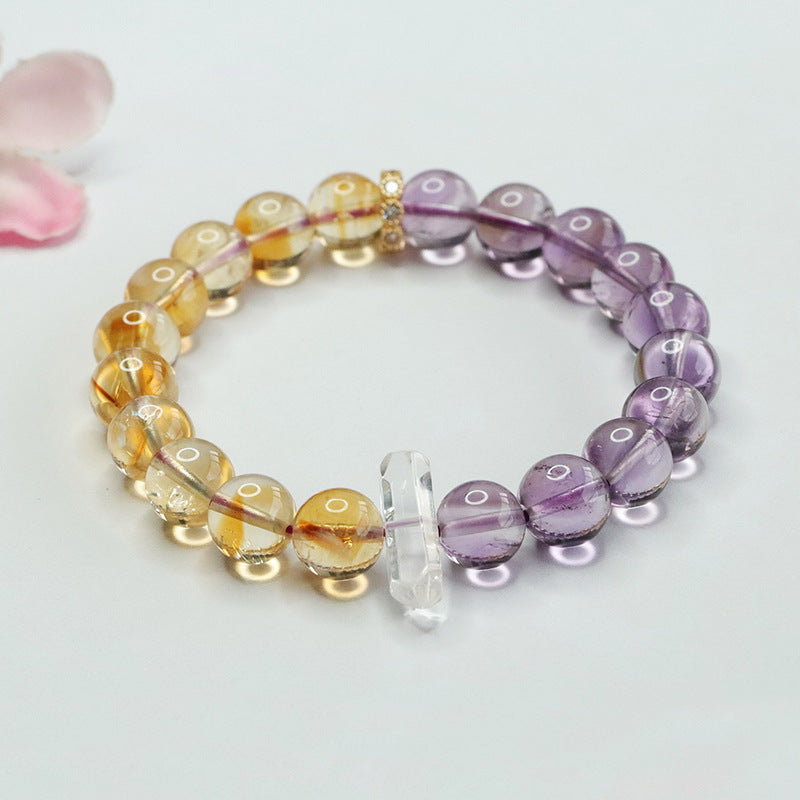 Amethyst Ball Bead Bracelet Amethyst Citrine Bracelet Colorful Treasure CB4041702 