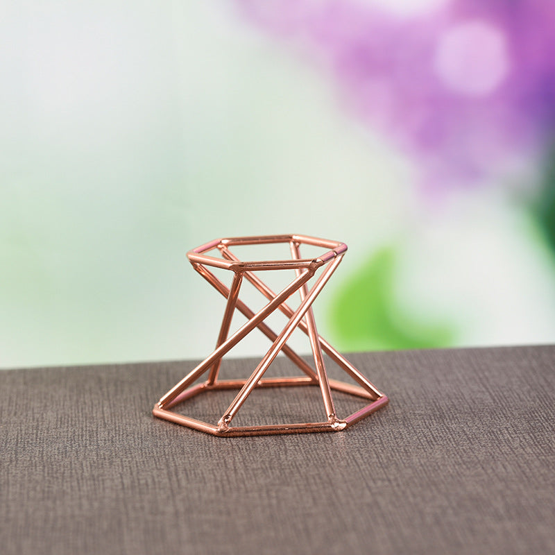 Crystal ball metal resin base carved tripod hexagonal spiral hexagonal base small ornaments decoration 