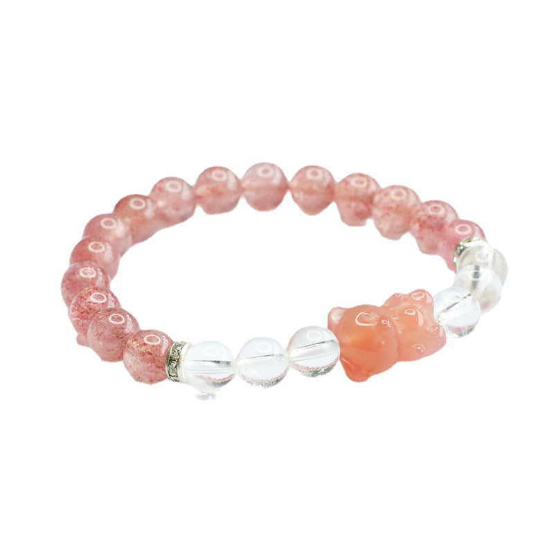 Natural strawberry crystal bracelet salt source agate bracelet crystal factory wholesale live broadcast CB3051506 