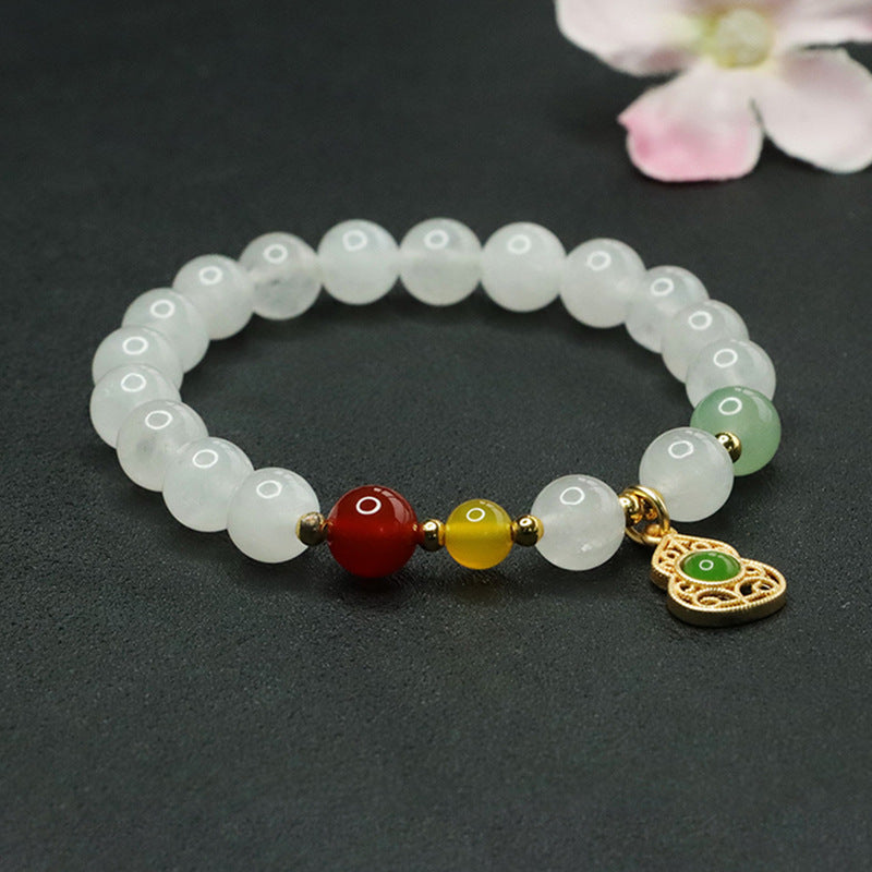 Gold silk jade white jade bracelet aventurine agate multi-treasure bracelet for women CB4010207