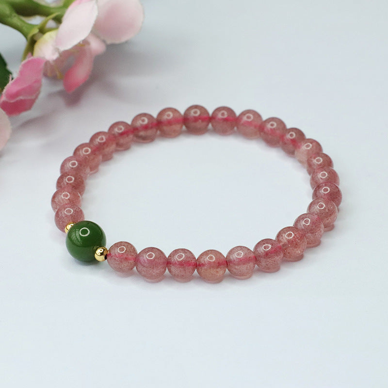 Natural Strawberry Crystal Bracelet Jasper Crystal Bracelet Colored Gemstone CB3091505 