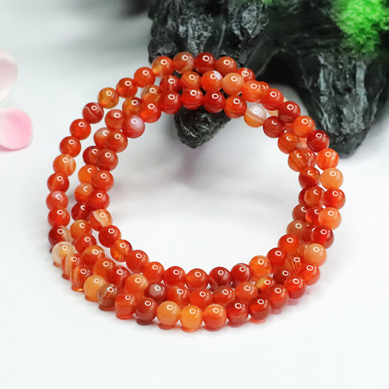 Red sardonyx 108 beads necklace striped chalcedony multi-circle bracelet MN3121401