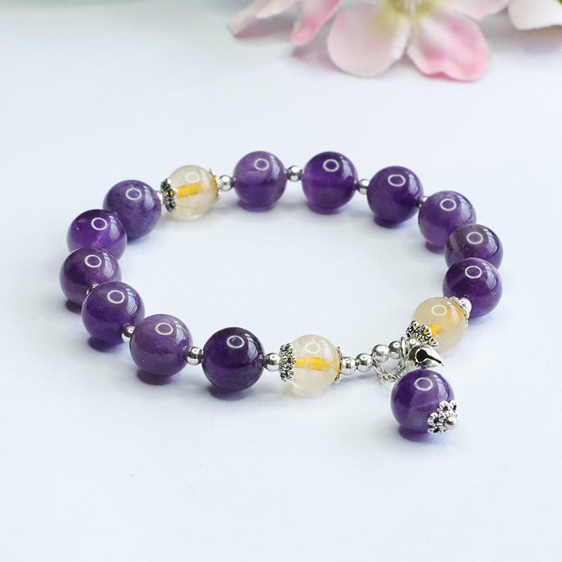 Natural Amethyst Bell Bracelet Blonde Crystal Bracelet Colorful Treasure CB3071802 