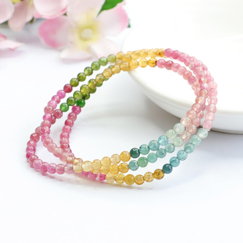 Natural Tourmaline Bracelet Brazilian Rainbow Bracelet Crystal Color Treasure CB2062401 