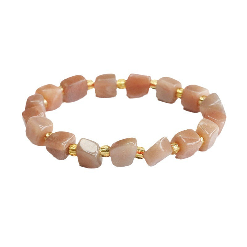 Natural Orange Moonlight Bracelet Sunstone Shape Bracelet Crystal Women CB3072806 