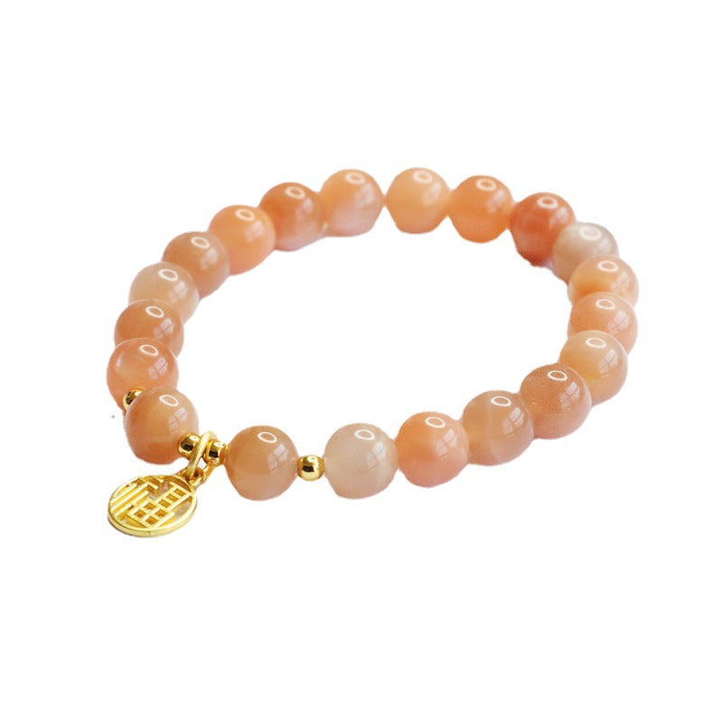 Natural Orange Moonlight Bracelet Sunstone Bracelet Crystal Jewelry CB2102613 