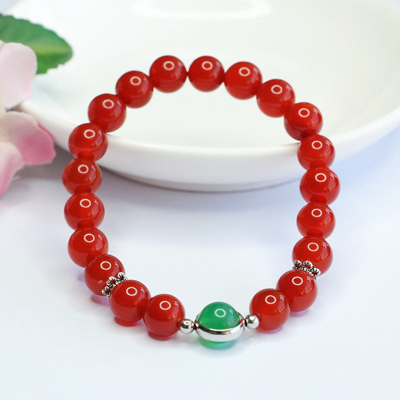 Natural red agate bracelet imperial chrysoprase bracelet new Chinese style MN4011504