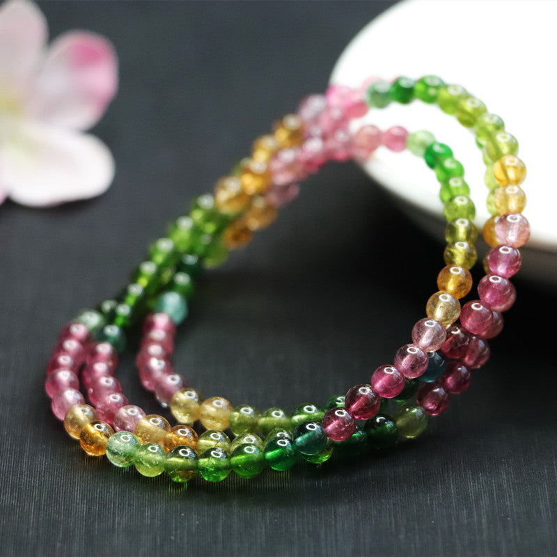 Natural Tourmaline Bracelet Rainbow Brazilian Old Mine Bracelet Crystal CB2092012 