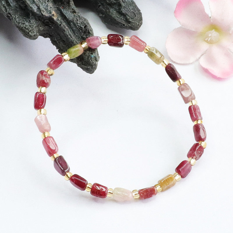 Natural tourmaline random bracelet raw stone bracelet crystal color treasure jewelry for women CB2042102 