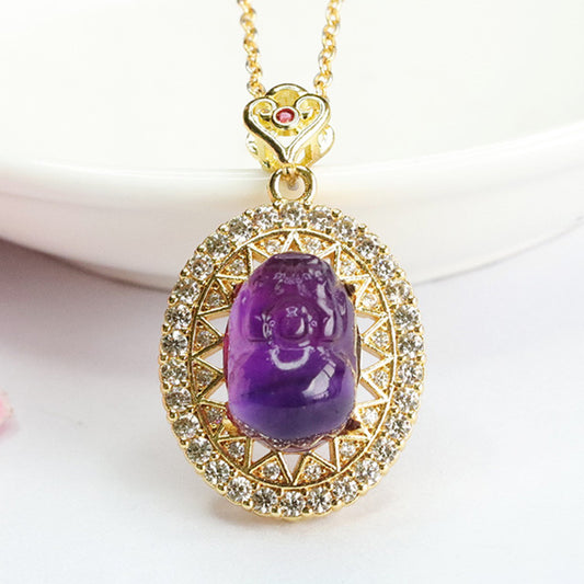 Natural Amethyst Pixiu Pendant Purple Color Treasure Pendant Necklace CB3080304 