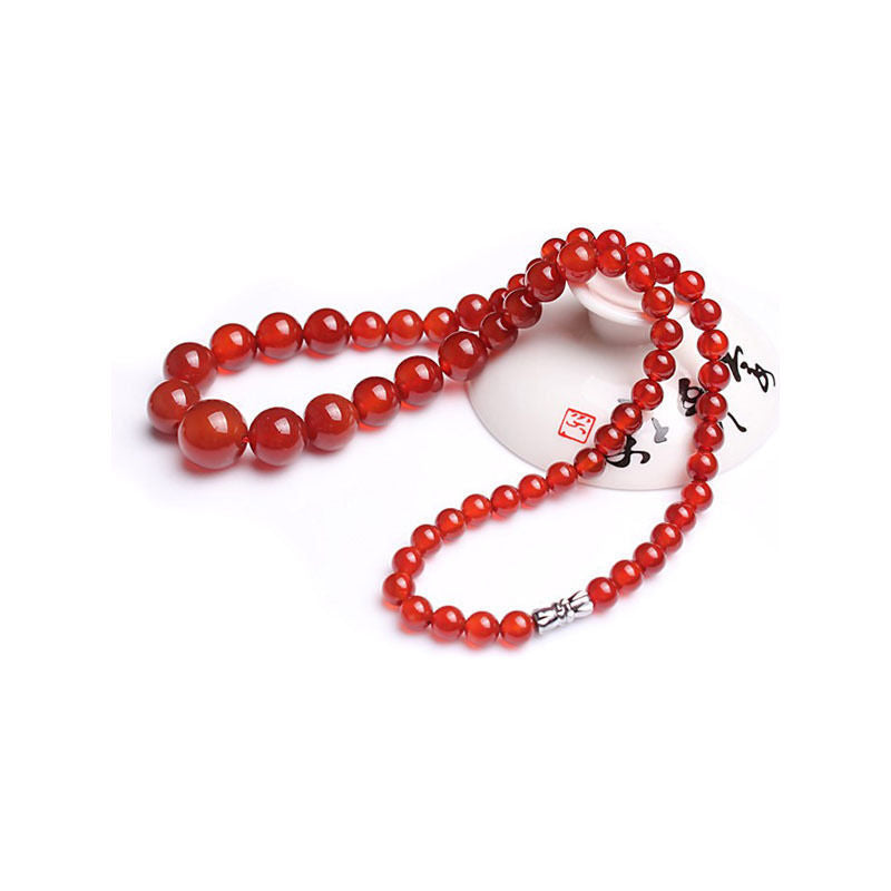 Red agate tower chain ice chalcedony necklace jewelry MN1122601