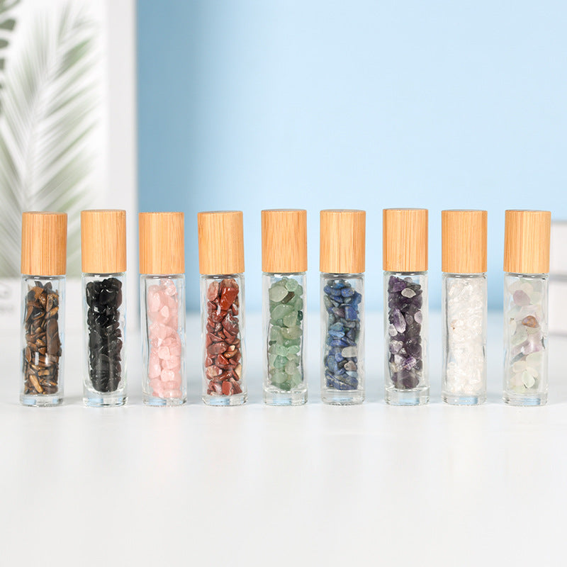 Natural crystal gravel drift bottle gift box set 7 color beads bottle mine standard popular science English children's gift 