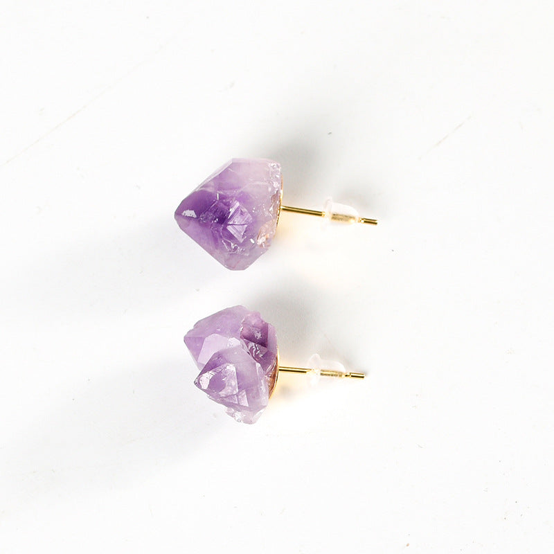 Natural Amethyst Earrings Earrings for Women 2022 Hot Selling New European and American Style Bohemian Style 