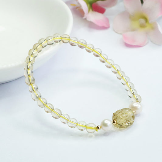 Natural Citrine Bracelet Pixiu Bracelet Colorful Treasure Hand Jewelry CB2080609 