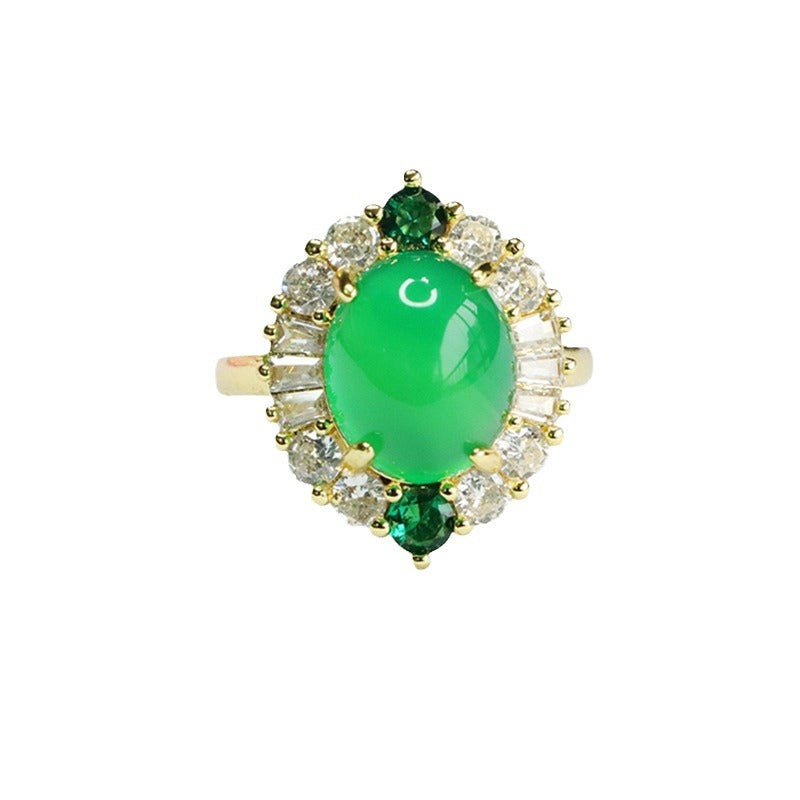 Ice Imperial Chrysoprase Ring Red Agate Ring Jewelry for Women MN4013005 