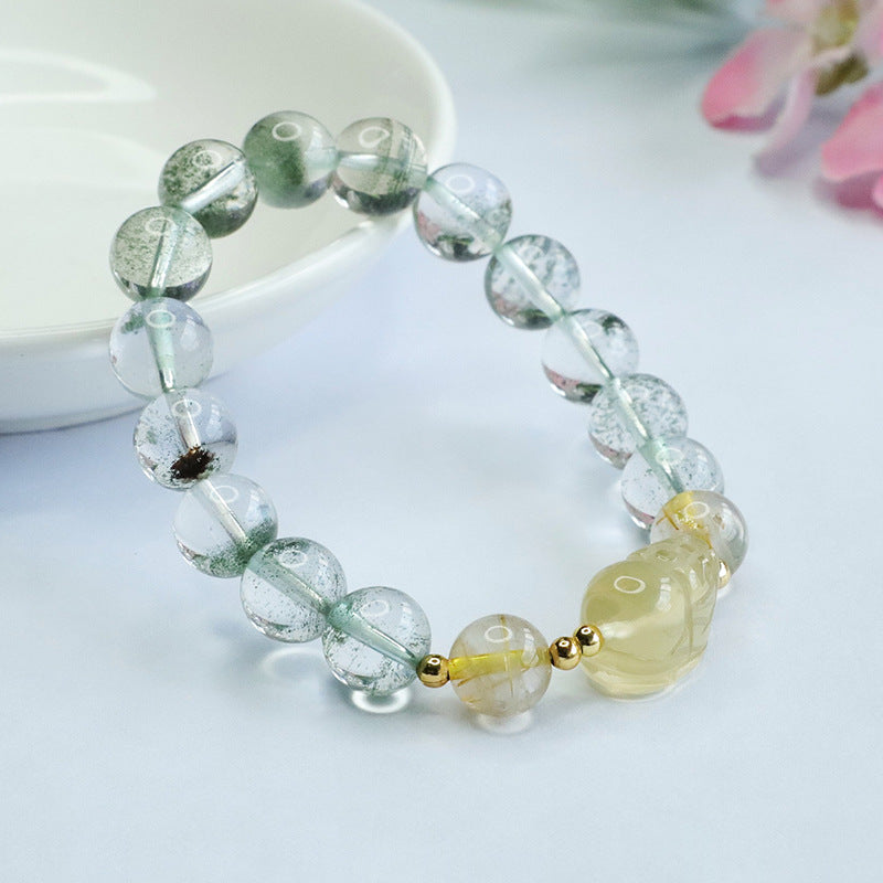 Natural crystal bracelet green ghost bracelet yellow crystal Pixiu bracelet CB3071204 