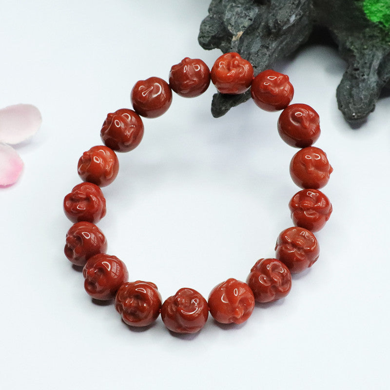 Natural Southern Red Agate Bracelet Full of Flesh and Color Buddha Head Bracelet MN2053005 