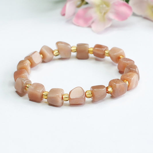 Natural Orange Moonlight Bracelet Sunstone Shape Bracelet Crystal Women CB3072806 