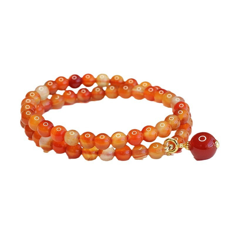 Natural red agate bracelet chalcedony acacia bean bracelet new Chinese style jewelry MN4031207